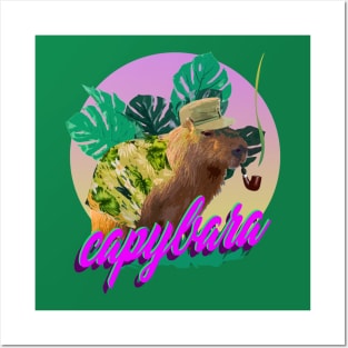Green Capybara Posters and Art